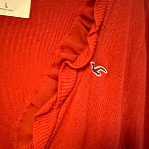 RED HOLLISTER RUFFLE SWEATER ❤️
